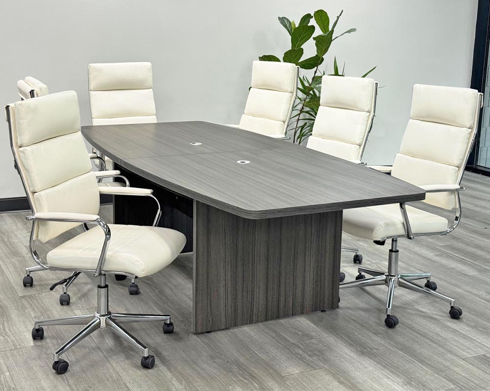What is the thickness of the conference table's tabletop?