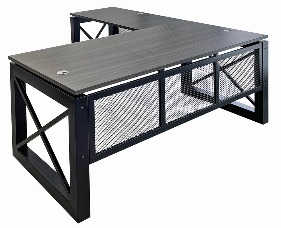 Xdustrial Series 71"W x 83"D Executive Black Metal Frame L-Shaped Desk Questions & Answers