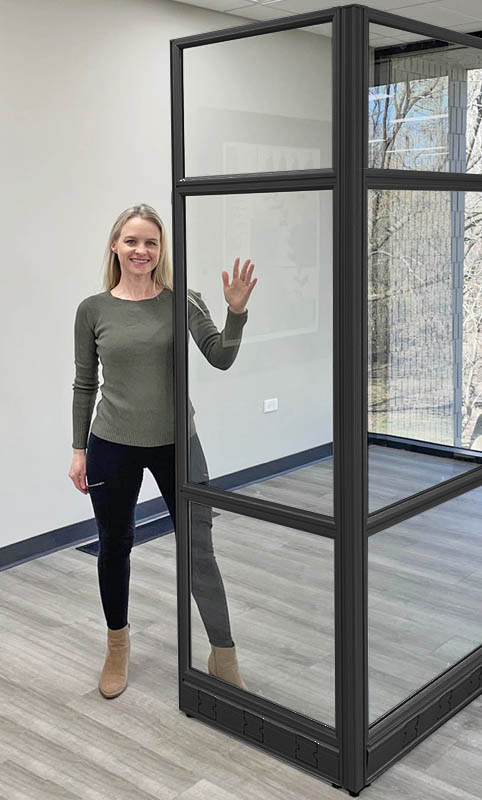 7-Foot High Clear Glass Office Panels w/ Black Frame - 24"W x 7'H - See Other Sizes Questions & Answers