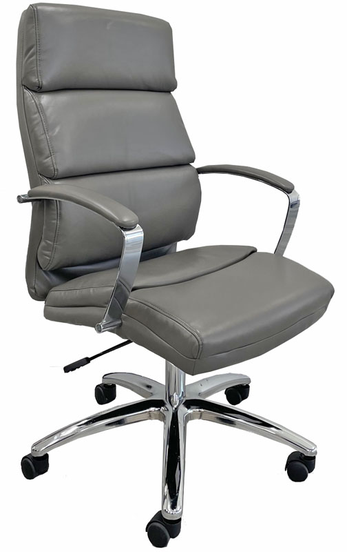 Chrome Classic Padded Leather Office Chair in Fashion Gray Questions & Answers