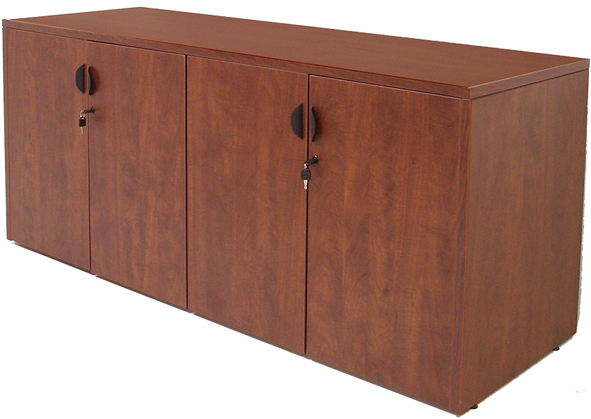 Cherry Laminate 4-Door Locking Storage Credenza Questions & Answers