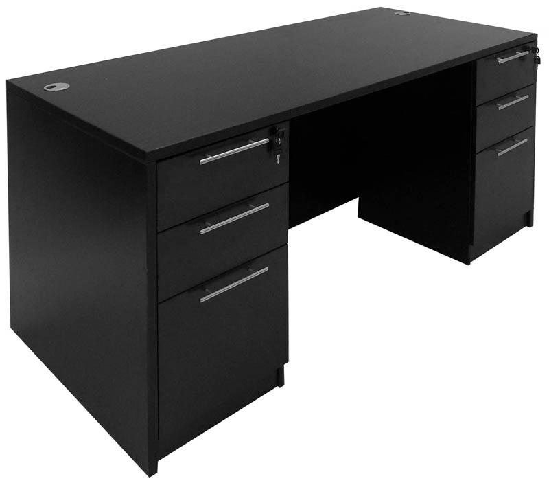 Black Rectangular Managers Desk w/6 Drawers Questions & Answers