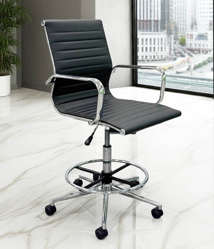 Modern Classic Office Stool w/23" - 32"H Seat Height Questions & Answers