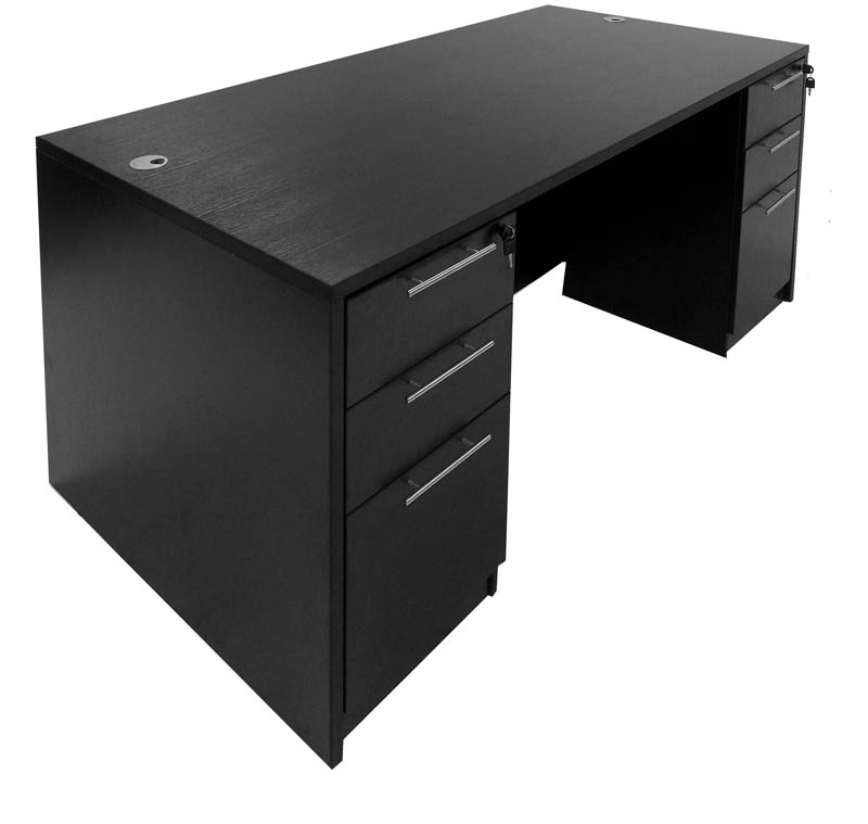 What type of drawers does the desk include?