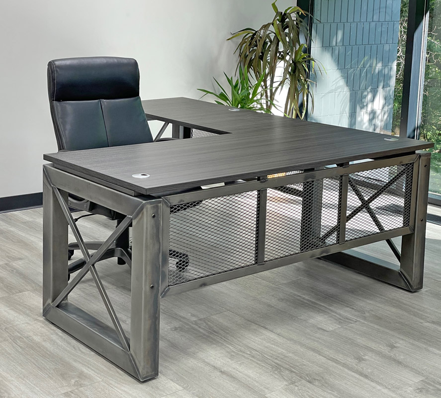 Xdustrial Series 66"W x 77"D Manager's Raw Metal Frame L-Shaped Desk Questions & Answers