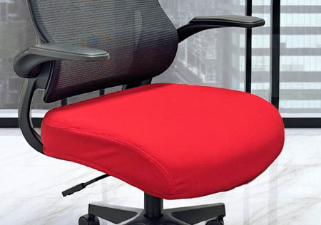 What is the benefit of using a seat cover on an office chair?