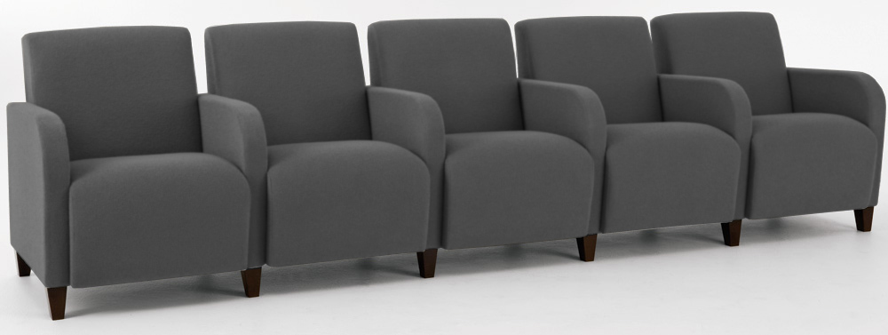 Siena 5 Seat Sofa w/ Center Arms in Upgrade Fabric or Healthcare Vinyl Questions & Answers