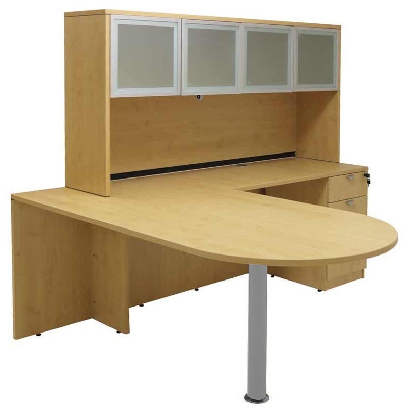 Maple Peninsula L-Shaped Desk w/Hutch Questions & Answers