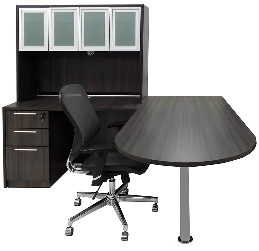 Charcoal Peninsula L-Shaped Desk w/48" Hutch Questions & Answers