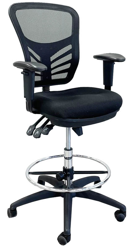 Versa-Function II Black Mesh Ergonomic Office Stool w/23" - 31" Seat Height Questions & Answers