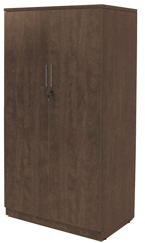 66"H Modern Walnut Locking 2-Door Storage Cabinet Questions & Answers