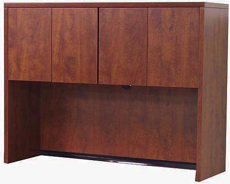 Cherry Laminate 48" 4-Door Storage Hutch for Desk Return Questions & Answers