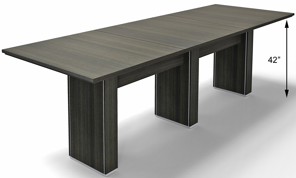 144" x 48" Custom Standing Height Rectangular Conference Table with Cable Channel Bases Questions & Answers