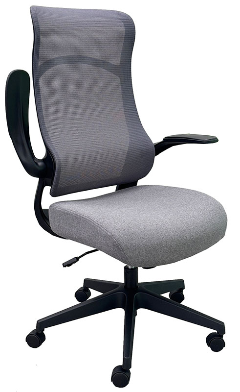 Mesh High Back Desk Chair with Flip Up Arms and Cloth Seat Questions & Answers