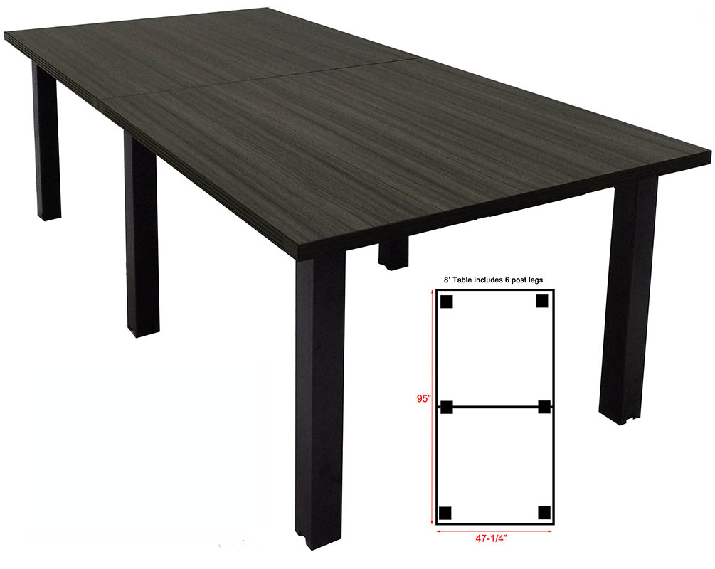 8' x 4' Conference Table w/Square Post Legs Questions & Answers
