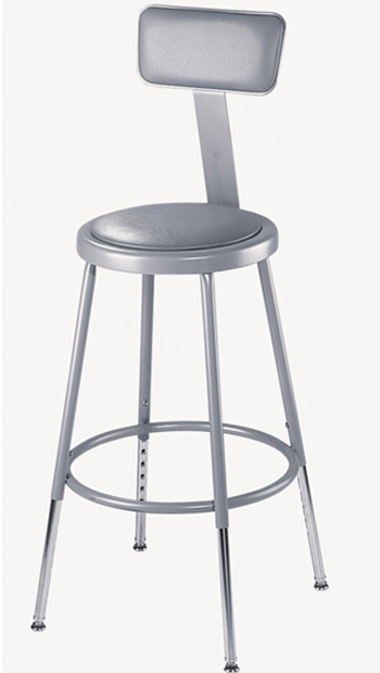 25"-33" Adjustable Height Heavy-Duty Padded Lab Stool w/Backrest - 300-lb Weight Capacity Questions & Answers