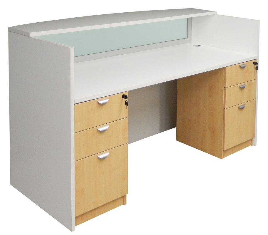 White & Woodgrain Rectangular Reception Desk Questions & Answers