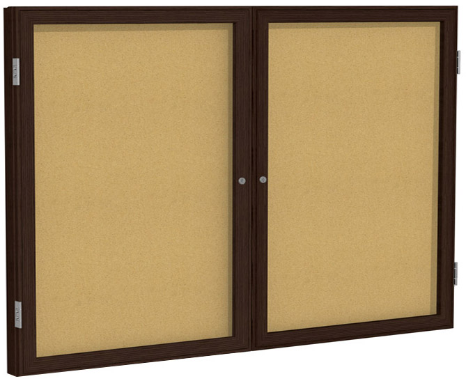 Wood Frame Cork Bulletin Board - 60"X36" 2 Door Questions & Answers